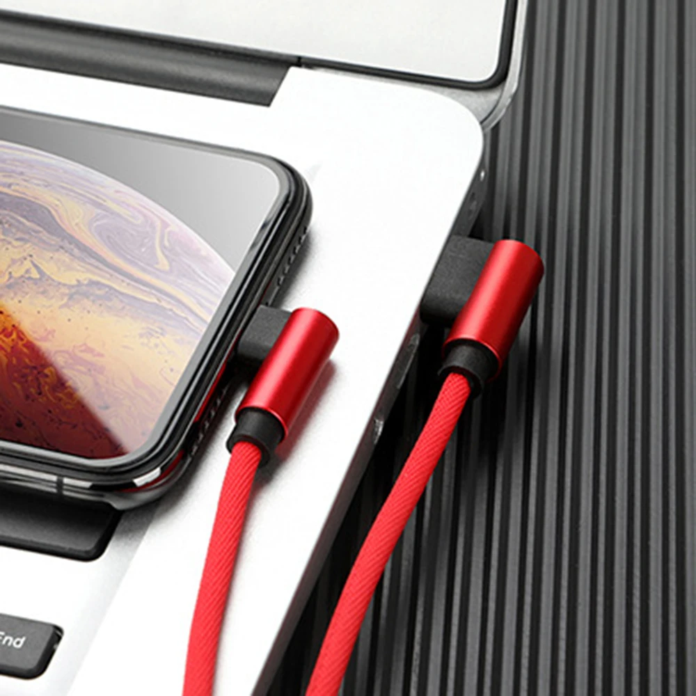 2.4A двойной микро-usb type C телефонный кабель для samsung Galaxy s10 9 8 note 9 8 7 для Iphone Xs Max Xr X 8 Plus 7 6 6s зарядный кабель - Цвет: Красный