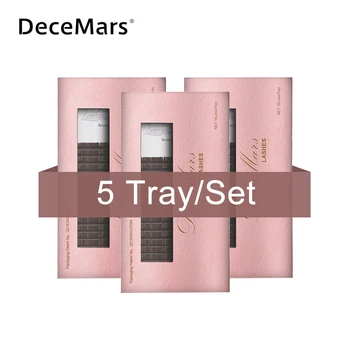 

DeceMars 5 cases/lot 16 Lines Trays Brown Ellipse Flat Lashes Ellipse Eyelash Extension B C D Curl Professional Lash Extensions