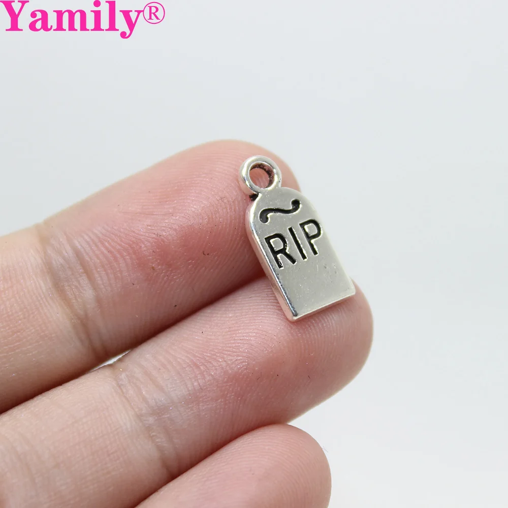 40 шт./16*8 мм античный серебряный тональный Хэллоуин подвеска-камень RIP Подвеска