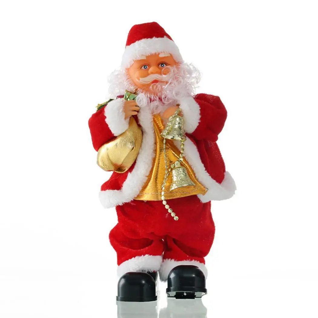 

Music Saxophone Guitar Santa Electric Singing Plush Red White Doll Dancing Christmas Toys PP Cotton