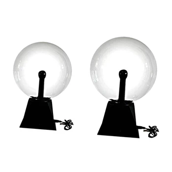 

2 Pack Plasma Ball Funny Science Globe Table Glowing Lamp for Party Disco