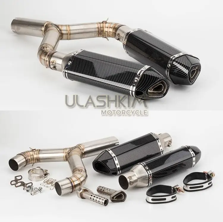 Slip-On For Aprilia DORSODURO 750 DORSODURO750 Exhaust Motorcycle Elbow Exhaust Muffler Middle Contact Pipe