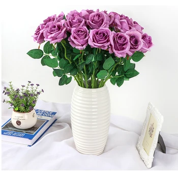 

10pcs/lot Artificial Single Rose Flowers Silk Flower Bouquet Art Festival Gift for Living Bad Room Bar Decoration Ornament