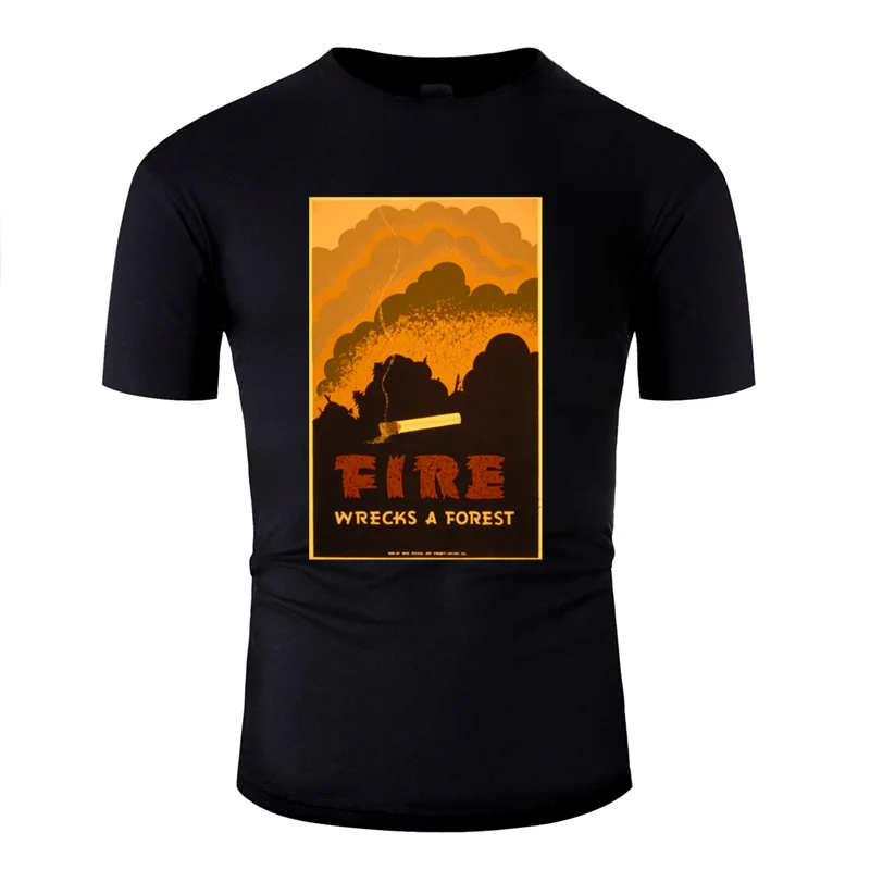 Дышащая мужская белая футболка campaign с надписью «fire wrecks a Forest wildfire», безумные хлопковые футболки