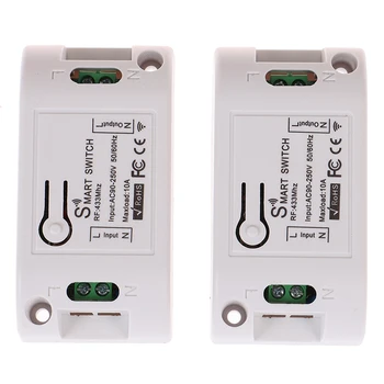 

1PCS RF 433 AC 220V Receiver Smart Home Wifi Wireless Remote Control Smart Switch Smart Life/Tuya APP Works with Alexa Google