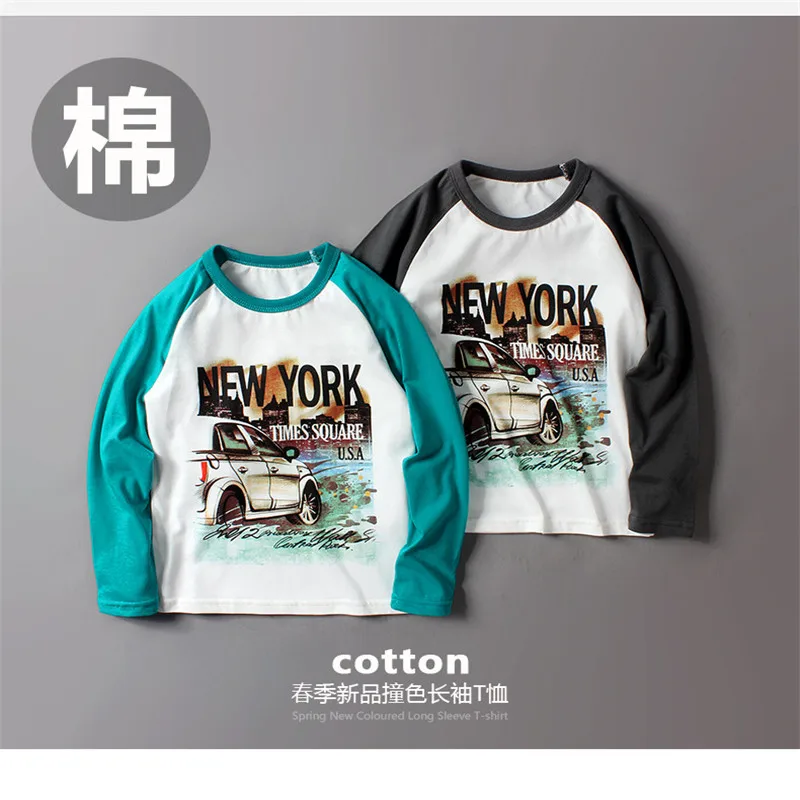 

GODODOMAOYI Spring Autumn Boys T Shirt Long Sleeves Kids Toddler Children Tee Print Clothing New York, USA Full 2-8 Years