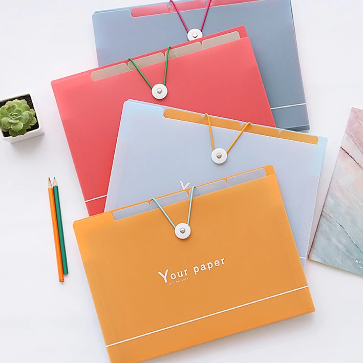 

2020 New PP 5-layer Storage File Bag Folder A4 Multi-story Student Bag 5 Pocket Folder Office School Supplies Document Bag