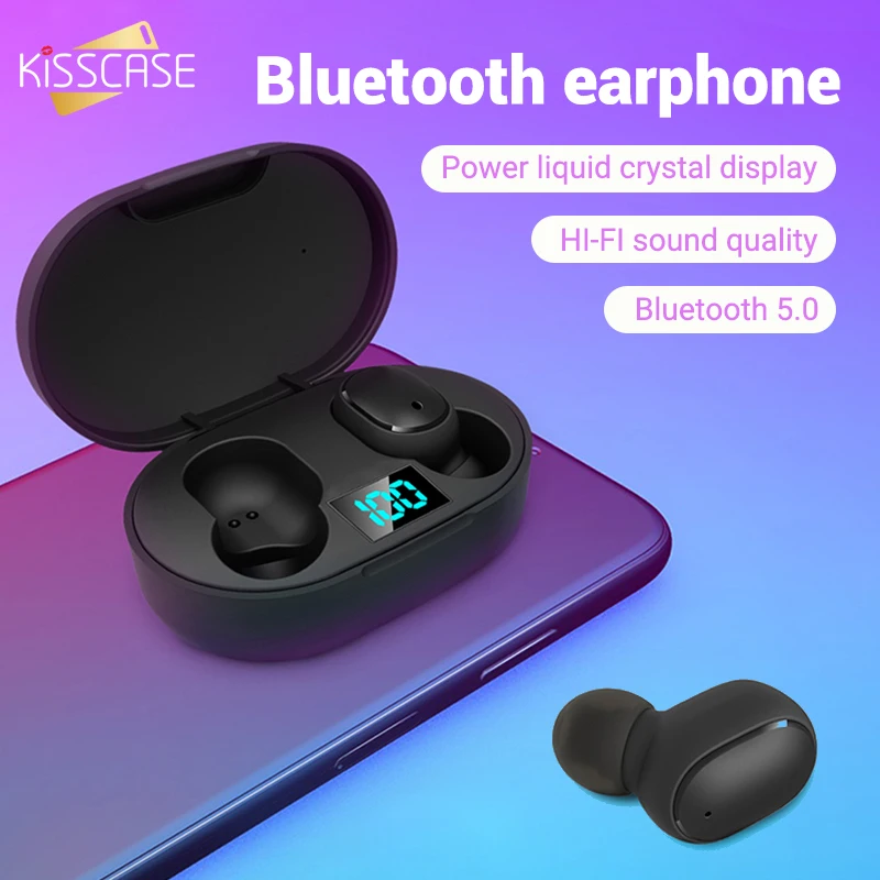

KISSCASE Original Headphones For Xiaomi Wireless Earphone LED Voice Control Bluetooth 5.0 Noise Reduction Tap Control Headphone