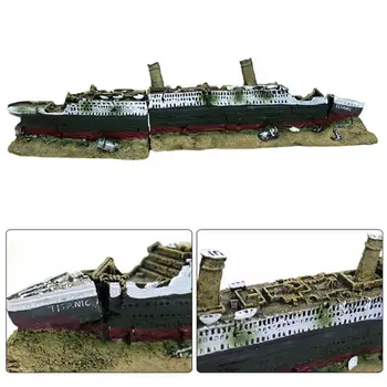 

Aquarium Shipwreck Decorations Fish Tank Ornaments Resin Material Decorations, Eco-Friendly for Freshwater