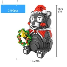 Прекрасный Рождественский черный медведь Кумамон деньги горшок микро алмазный строительный блок Копилка нанокирпичи сборки игрушки для детей Подарки