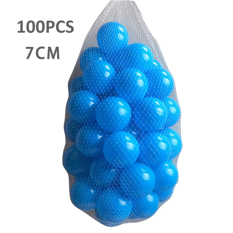100 шт экологически чистые шарики, красочные мячи, мягкие пластиковые шарики для океана, забавные игрушки для купания для маленьких детей, водный бассейн, океанские волнистые шарики диаметром 7 см - Цвет: WJ3709LB
