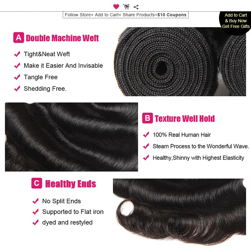 Ishow малазийские объемные волнистые пряди волос, не Реми, вплетаемые пряди, 1 шт., человеческие волосы для наращивания, 3 или 4 пряди, можно купить