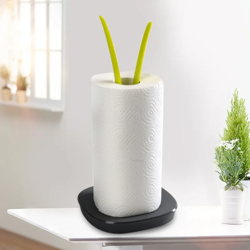 

New style1PC Kitchen Leaf tissue holderr Kitchen Storage shelfHook Roll Paper Rack Cabinet Shelf Lazy rag storage rack green