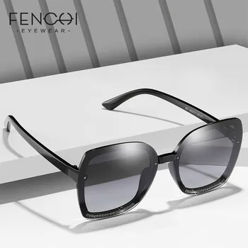 

FENCHI Rhinestone Rimless Polarized Sunglasses Women 2020 Oversized UV400 High Quality Female Sun Glasses Driving Eyewear