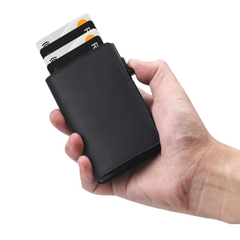 Genuine Leather Airtag Wallet Airtags Card Holder Anti-lost Protective Cover RFID Multifunctional leather airtag wallet