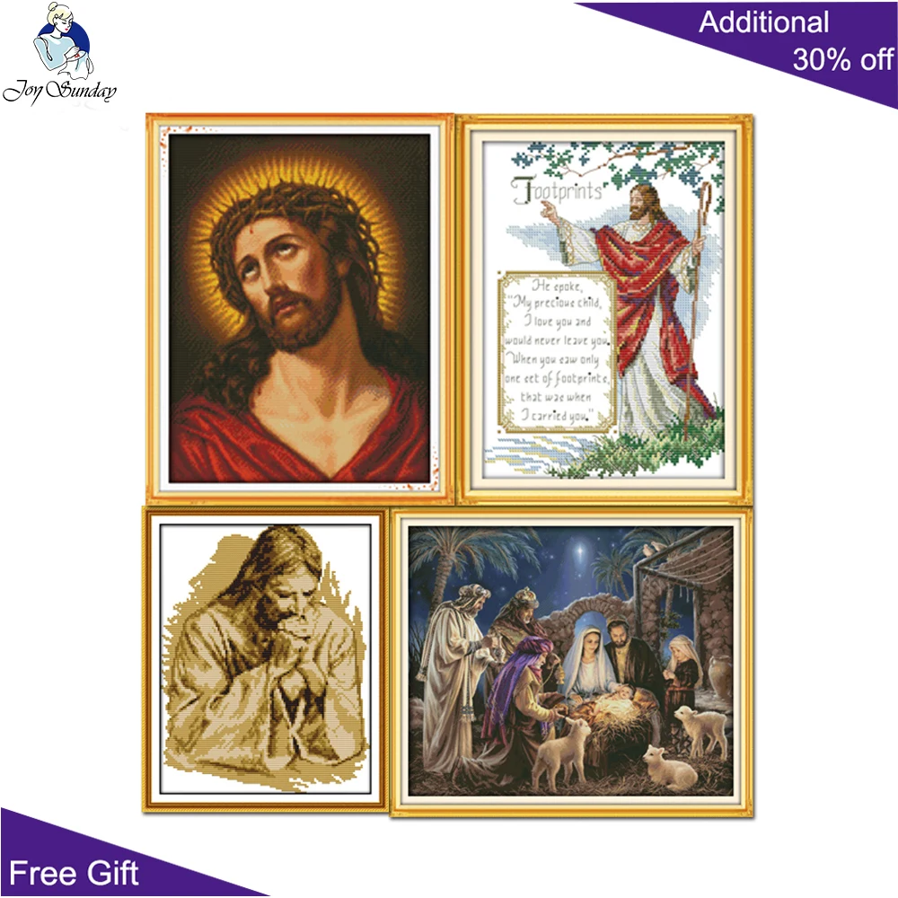 Joy Sunday Jesus Cross Stitch R584 R604 (6) R615 R763 корона с шипами Молящиеся рождение ребенка Иисуса