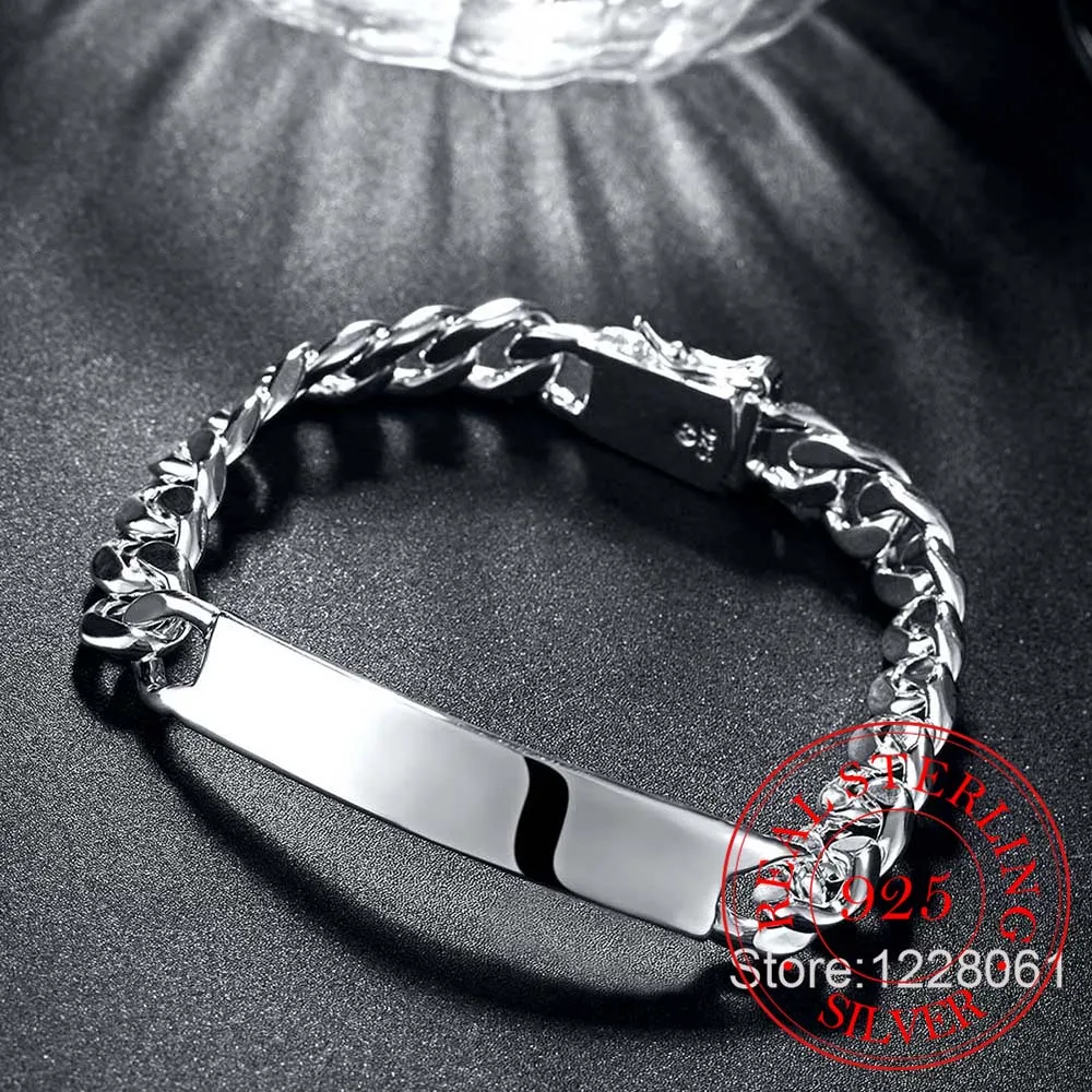 암소 가죽 10MM 20cm 옆으로 남자 팔찌  주얼리 링크 체인 팔찌 패션 남성 팔찌, 도매