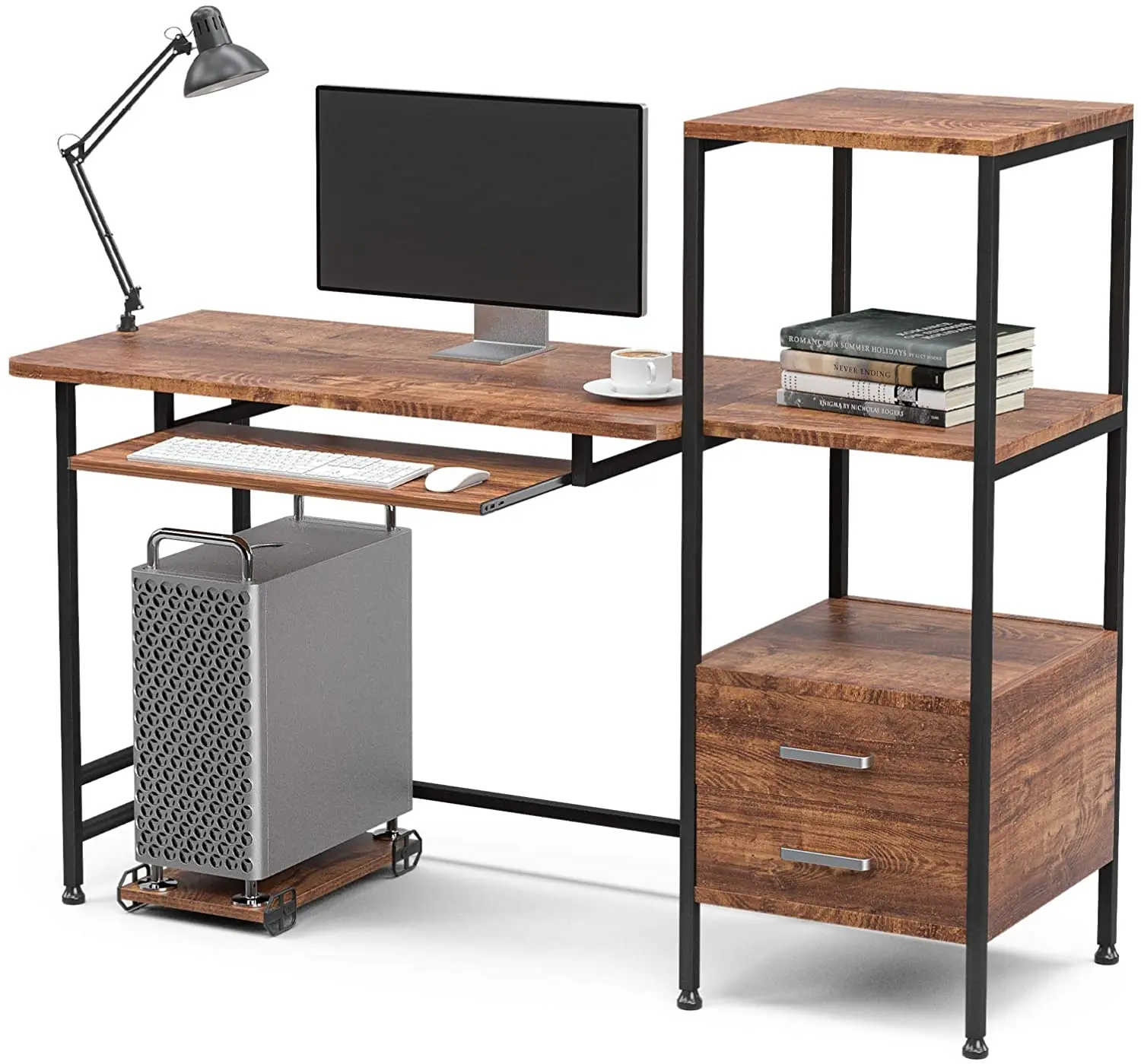 Modern Simple Design Home Office Desk 55" L Computer Table Desktop Study Writing 
