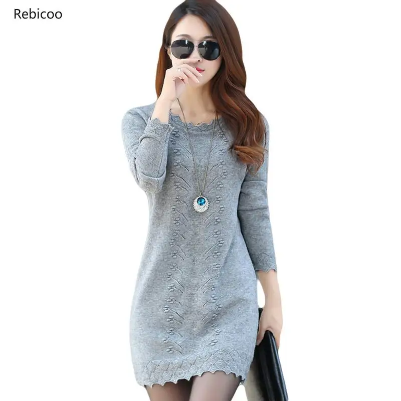 

2019 New Hot Women's Spring Autumn Long Sleeve Knit Casual Sweater Female Plus Size Sweaters For Women pullovers Sweater