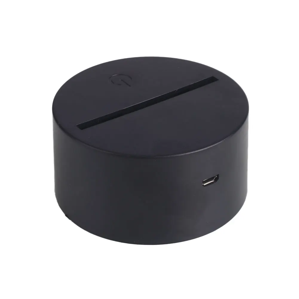 Ночной светильник цоколь 3D современный потолочный светильник держатель 7 цветов светильник ing светильник база светодиодный DC 5V Дисплей - Цвет: Black