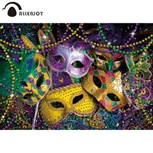 

Allenjoy Mardi Gras Photography Backdrop Masquerade Wedding Bachelorette Prom Carnival Photozone Decor Birthday Party Supplies