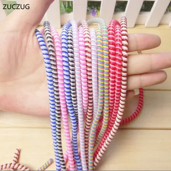 

ZUCZUG 1.5M Cute Wire Rope Protection Suit Spring Cable Winder Data Line Protector For iPhone 5 5s 6 6s Plus for Smartphone