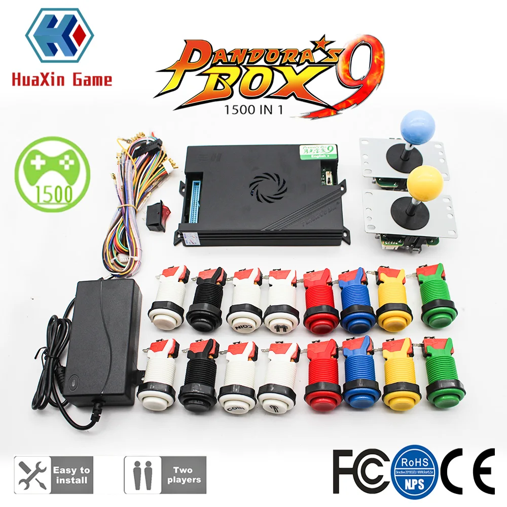 2 игрока оригинальный Pandora Box 9 копия SANWA Джойстик HAPP кнопочный переключатель для DIY
