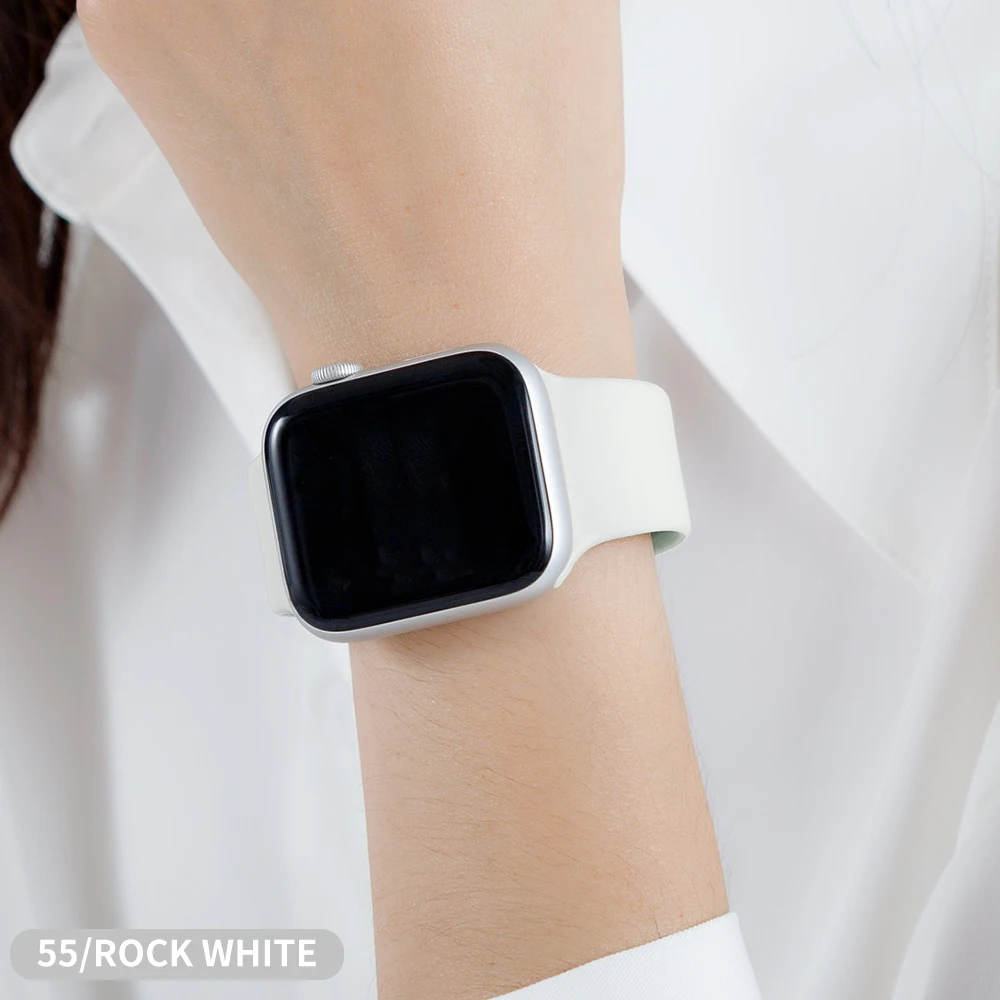 Rock white Ремешок для Apple Watch 38 мм 42 мм iWatch 4 ремешка 44 мм 40 мм спортивный силиконовый ремень браслет Apple watch 5 4 3 2 Аксессуары для ремешка - Цвет ремешка: Rock white