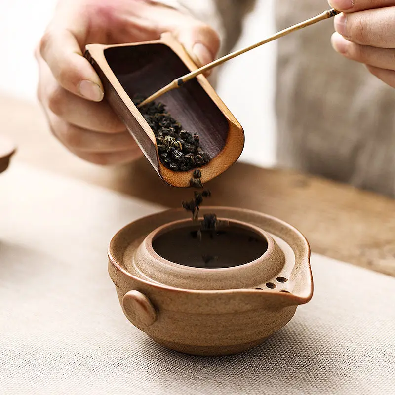 Chinese Kung Fu Tea Set 1teapot 2teacups Travel Ceramic Pottery Tea Cups for Teaware Outdoor Cups Of Ceremony