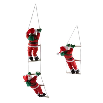 

Santa Claus Climbing Stairs Christmas Tree Decoration New Year Ornament Santa Claus Giving Gift Hangings Large Size With Stair