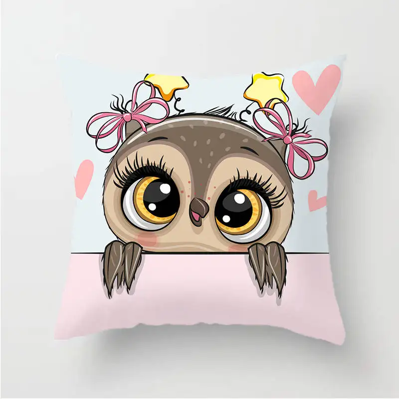 Owl Decoration Cushion Cover Polyester Throw Pillow Case Cover Decoration Pillowcases Decorative Pillows Cover TP136 - Цвет: TP13617