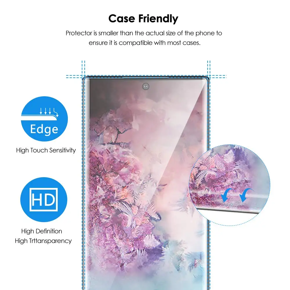 Полное покрытие закаленное стекло для SAMSUNG Galaxy S8 S9 S10 Note 8 9 10 Note10 Pro Защита экрана Plus