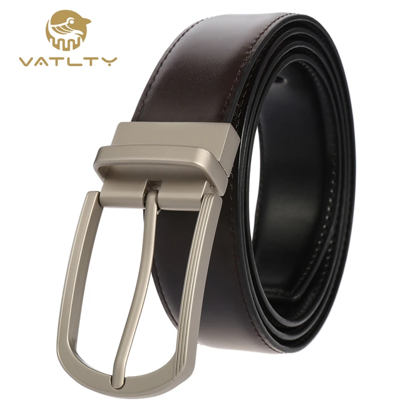 

VATLTY Official authentic 2020 new men's casual business belt 360° rotating metal buckle natural cowhide fashion belts for men