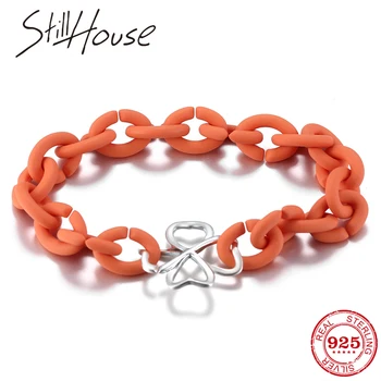 

New High qualityr Lucky Clover Beads Orange Hard Rubber Handmade Bracelet Accessories for women Men Jewelry