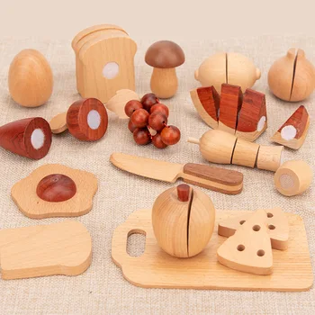 

Kids Kitchen Toys Wooden Pretend Toy Cutting Fruit Vegetable Miniature Food Girls Toys Kitchen Set Baby Early Educational Toys