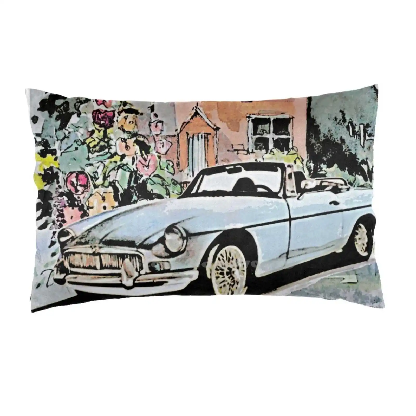 Fodera Per Cuscino Agrifoglio Per Divano Federe Stampate Per La Casa Mgb Mg Morris Garage British English Scenic Cottage Sports Car