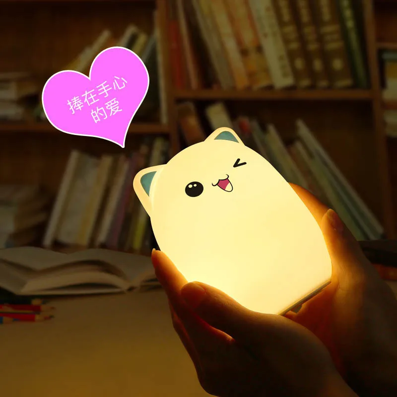 

New Style Colorful Adorable Bear Remote Control Color Changing Silicone Night Lamp Bedroom Bedside USB Charging Silica Gel Night
