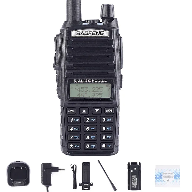 BaoFeng UV-82 рация Двухдиапазонная 136-174/400-520 МГц FM Ham двухстороннее радио УКВ УВЧ, охотничий трансивер, рация - Цвет: UV82