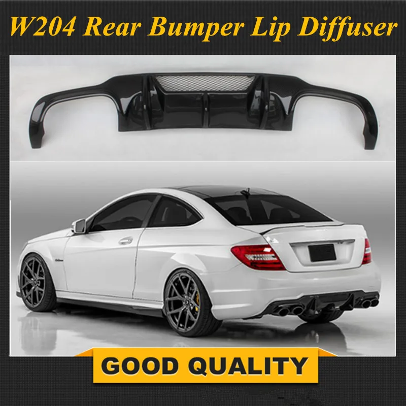 W204 C63 AMG углеродного волокна диффузор губа на задний бампер для Mercedes Benz 2011
