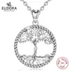 EUDORA 925 Sterling Silver Tree of life Pendant Necklace Solid silver Tree leaf & goddess necklace Vintage Jewelry with box D475 ► Photo 1/6
