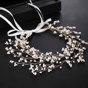 

2019 New Hot Sale Seed Pearls Bridal Headbands Tiaras Fashion Romantic Princess Wedding Hairbands Bride Hair Accessories