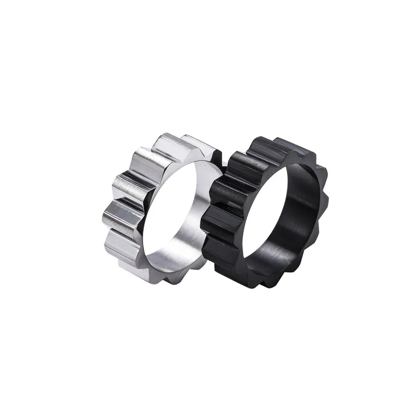 

New Popular Gear Rings For Men Women Hip Hop Titanium Steel Rings Industrial Gear Fashion Elements Jewelry