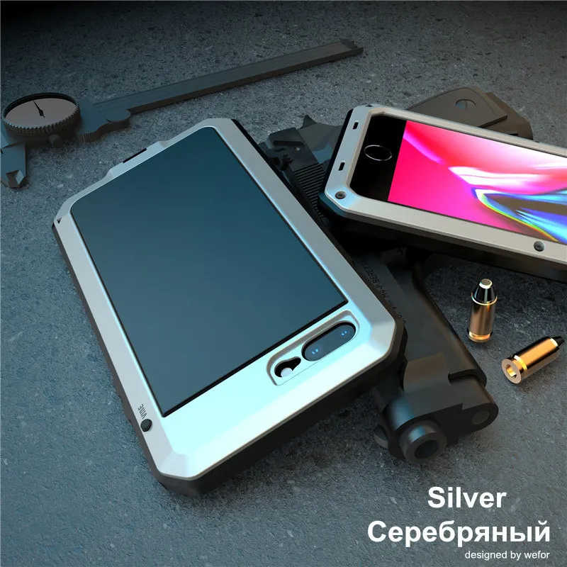 360-Degree Shockproof Metal Armor Phone Case with Aluminum Bumper Cover