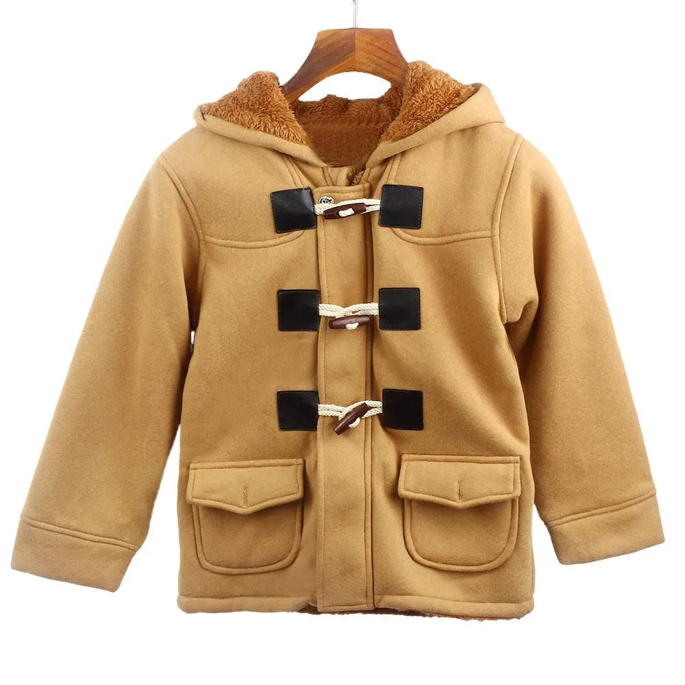Children Clothes Children Baby Boys Fashion Button Zipper Coats Jacket Warm Winter Hooded Kid Outwear Пальто хлопковая куртка