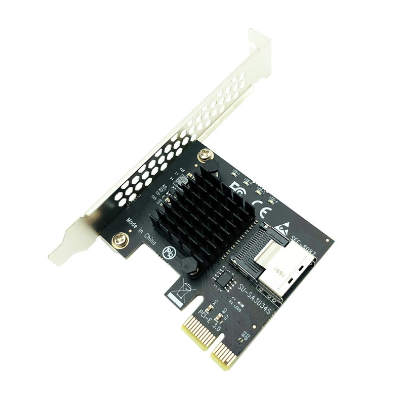 Chia Mining PCIe-Mini SAS 8087 4 포트 SATA 3 6Gb SSD 어댑터 PCI-e PCI Express X1 컨트롤러 확장 카드 라이저 카드 추가
