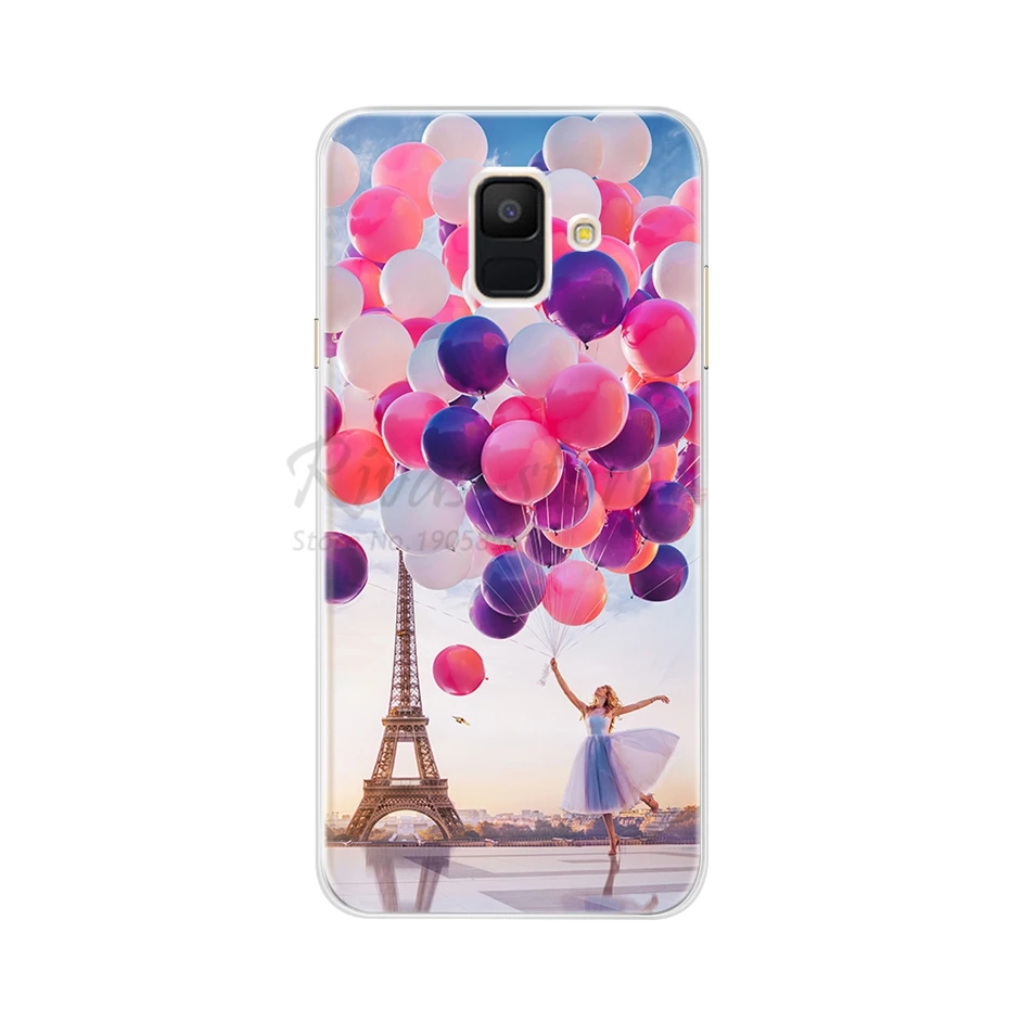 Чехол для Samsung Galaxy A6 2018 прозрачные Мультяшные мягкие силиконовые чехлы из ТПУ