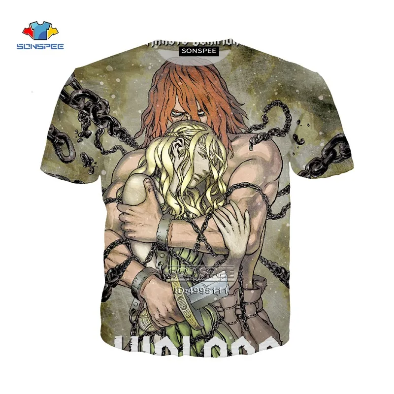 SONSPEE 3D принт японского аниме Vinland Saga женская футболка мужская футболка Harajuku летние с коротким рукавом повседневные топы уличная одежда - Цвет: 4