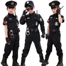 Cosplay Costumes Policemen-Uniform Traffic Carnival Special Halloween Army-Boys Kids