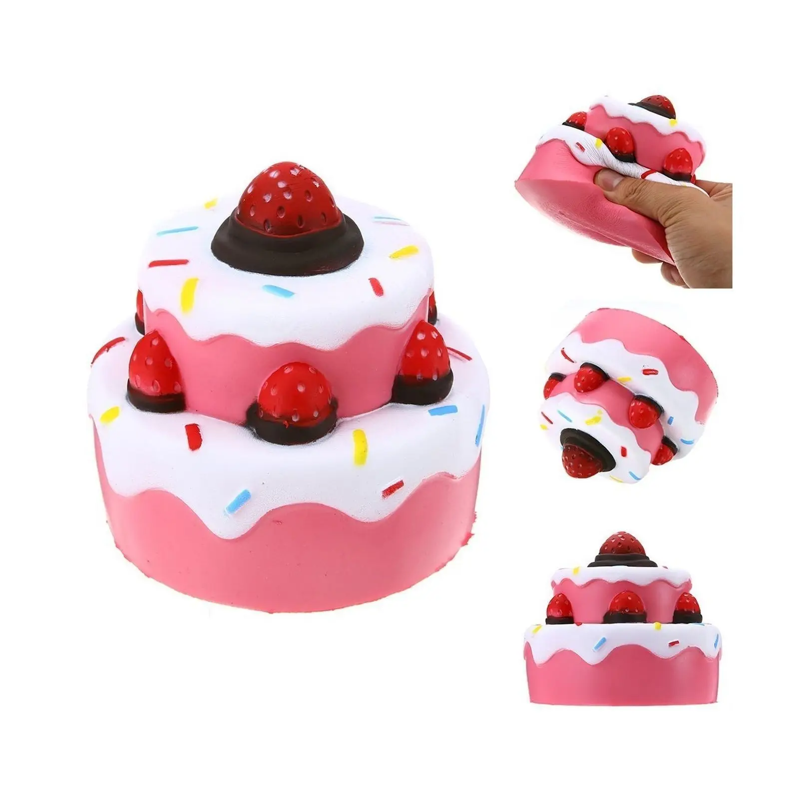 

Cross Border for Pu Squishy Toys Model Three Layer Strawberry Cake Memory Foam Model Three Layer Strawberry Cake Pu