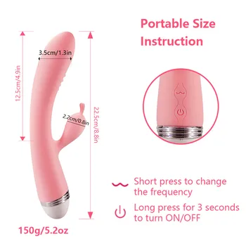 G Spot Rabbit Vibrator Double stimulation, Dildo Vibrator for women Clitoris Stimulator, Sex Toys for Women Adult Sex Products 6